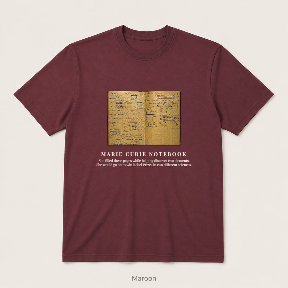 Marie Curie Notebook — Maroon
