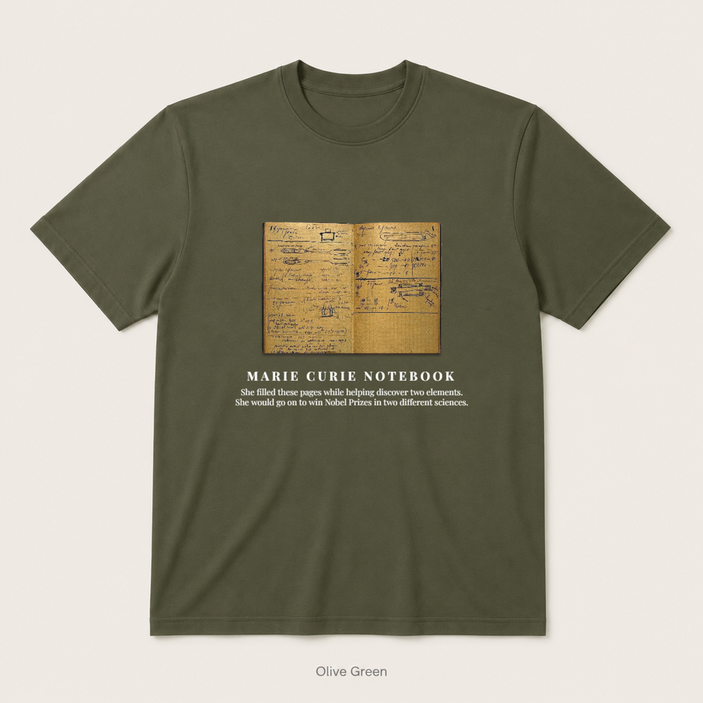 Marie Curie Notebook — Olive Green